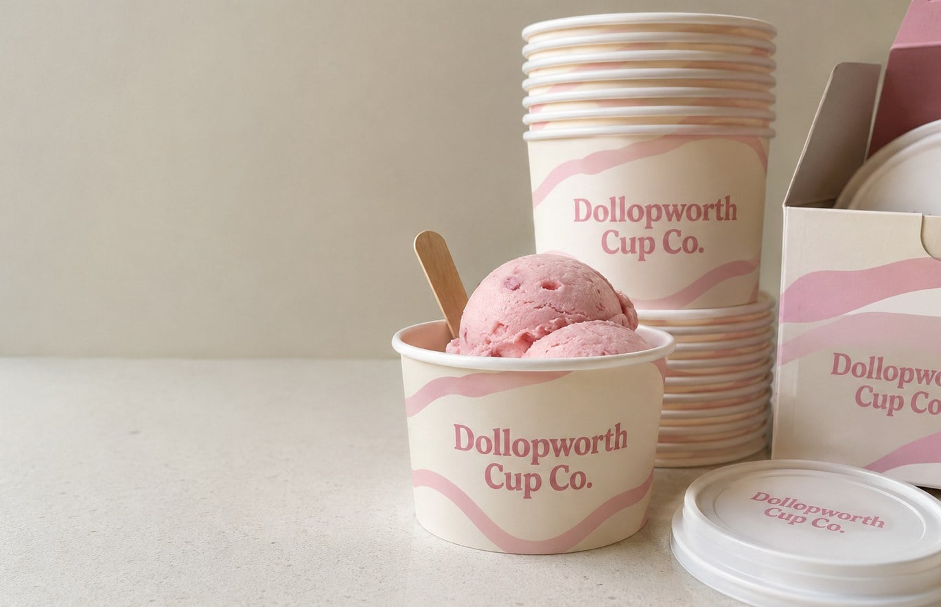 Custom printed ice cream cups with logo