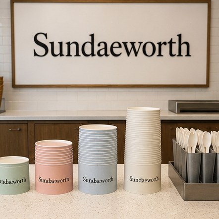 Customized ice cream cups for scoop shops and parlours